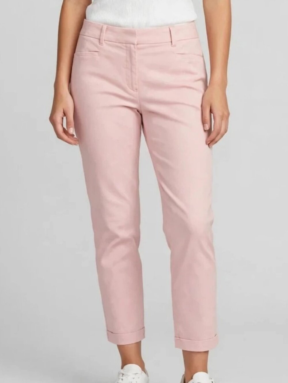 Roz & Ali  Womens 16 Light Pink Mid Rise Stretch Ankle Pants w/26" Inseam